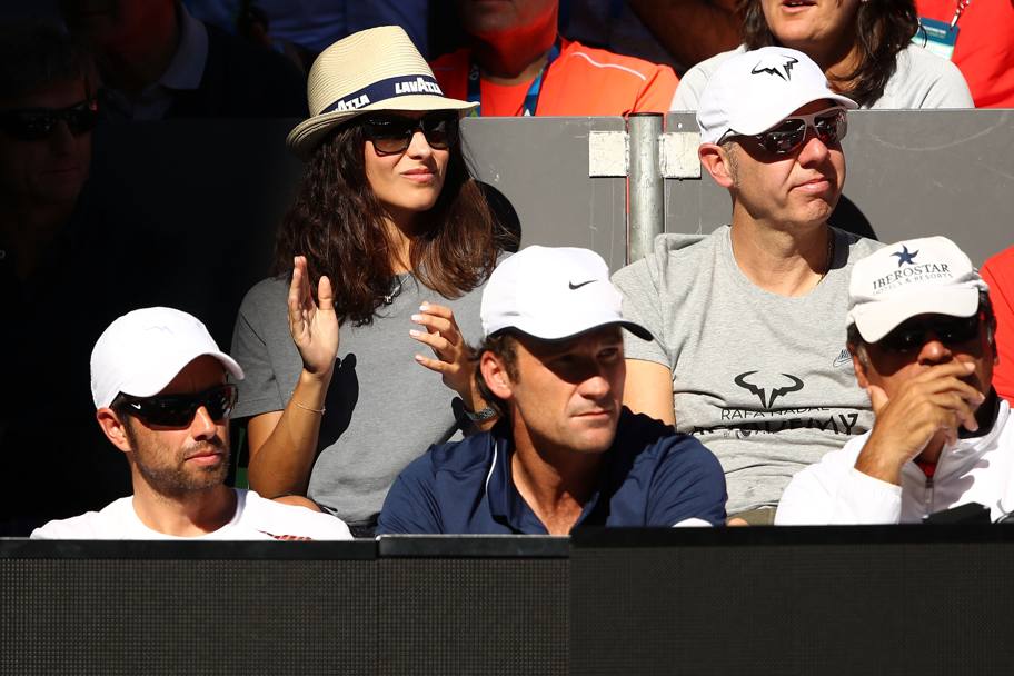 Xisca Perello, la fidanzata di Nadal assiste alla partita contro il tedesco Alexander Zverev (Getty Images)